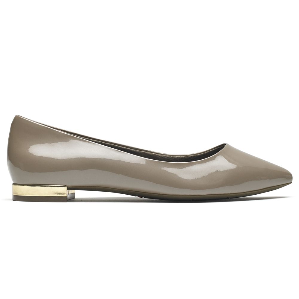 Sapatos Bailarinas Rockport Total Motion Adelyn Senhora - Cinzentas Escuro ( 068-UQRFWX )